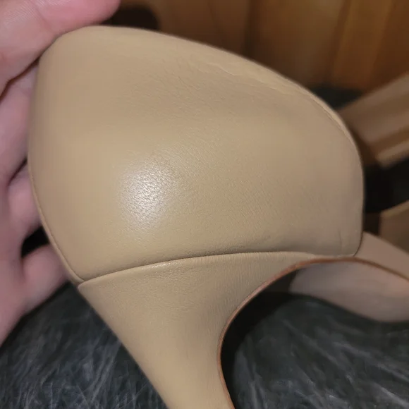 Vince Tiana Point-Toe Nude Leather Pumps square toe Size 9.5 M - Picture 15 of 16